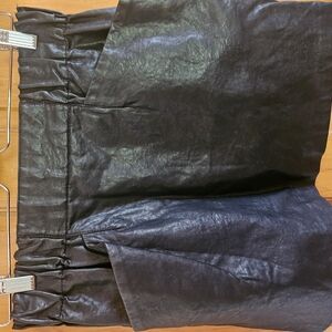 Fun Vegan Leather Mini Skirt Elastic Waist